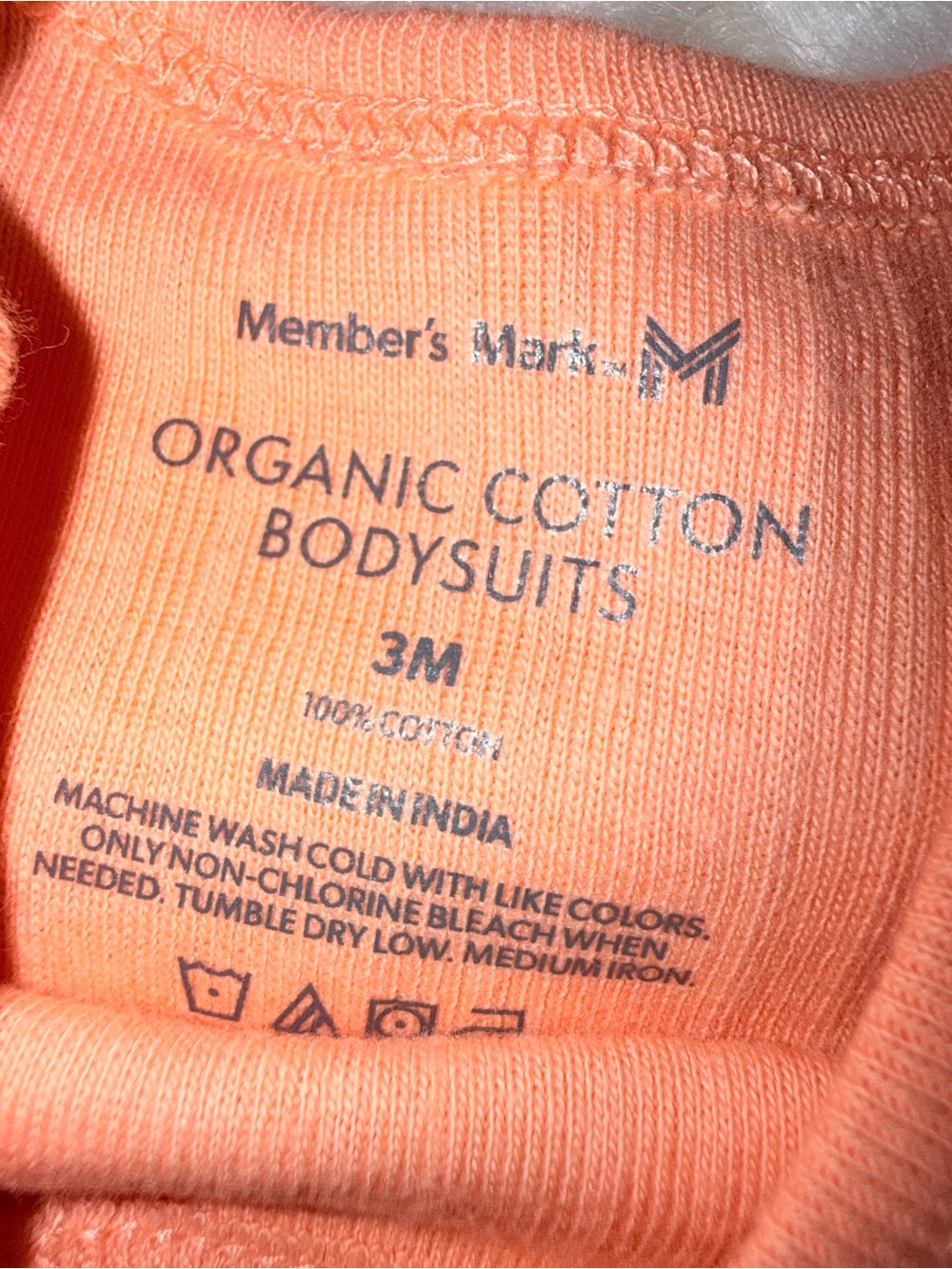 NWOT’s Member’s Mark Baby One-Piece Bodysuit Duo in Light Blue and Coral 3M’s - Picture 8 of 8